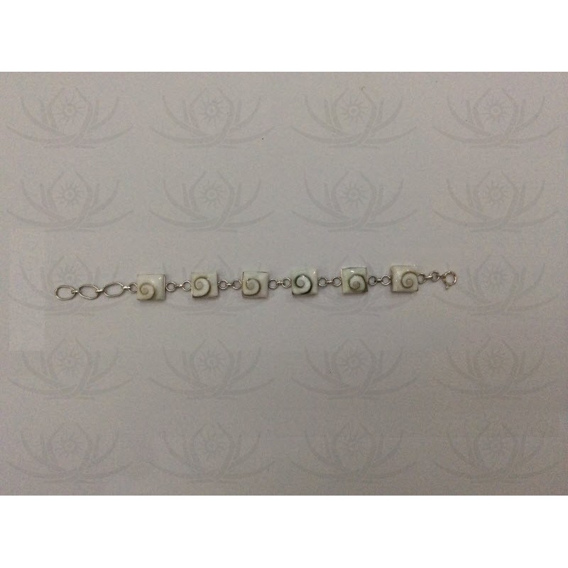 SB 0006 Bracelet Shiva Eye Shell Silver