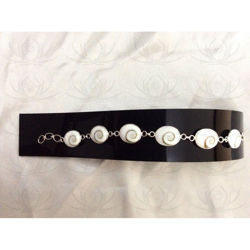 SB 0044 Bracelet Shiva Eye Shell Silver