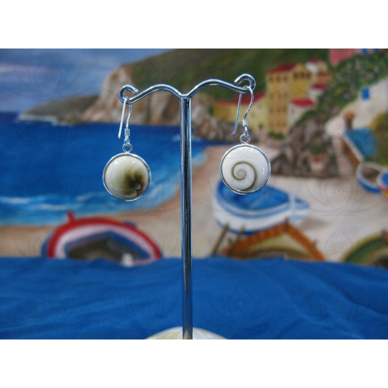 LE 0017 Earrings Shiva Eye Shell Silver