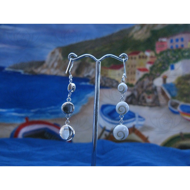 LE 0020 Earrings Shiva Eye Shell Silver