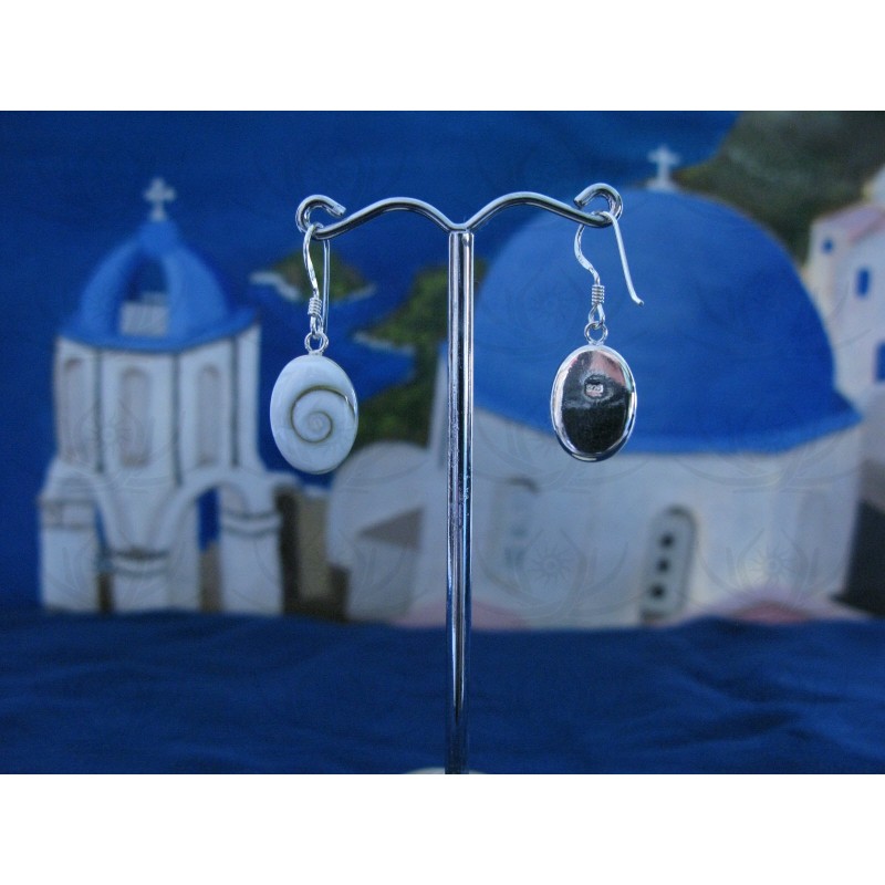 LE 0021o Earrings Shiva Eye Shell Silver