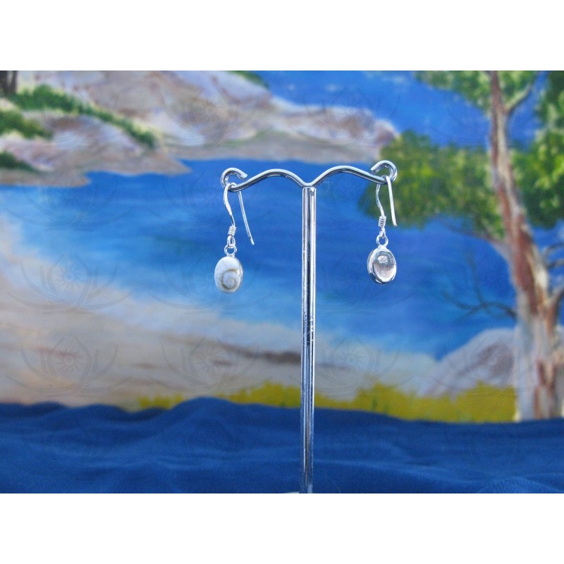 LE 0023o Earrings Shiva Eye Shell Silver