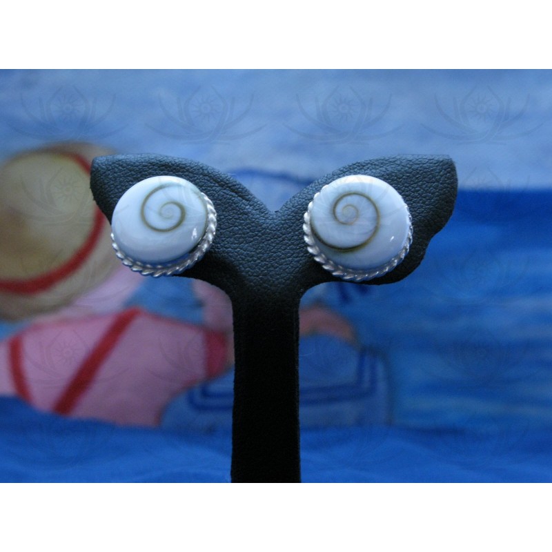 LE 0027s Earrings Shiva Eye Shell Silver