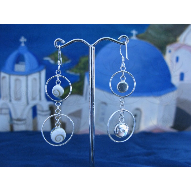 LE 0031 Earrings Shiva Eye Shell Silver