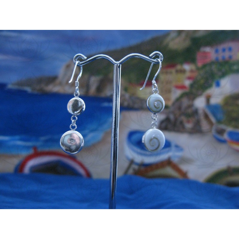 LE 0062 Earrings Shiva Eye Shell Silver