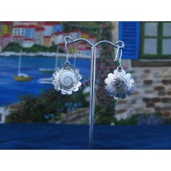 LE 0071 Earrings Shiva Eye Shell Silver