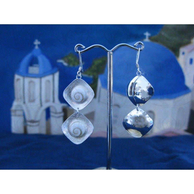 LE 0081 Earrings Shiva Eye Shell Silver