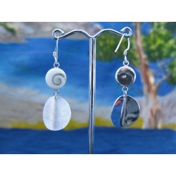 LE 0083 Earrings Shiva Eye Shell Silver