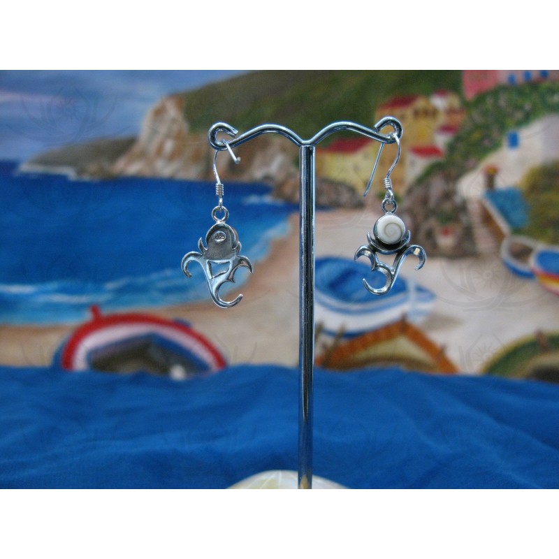 LE 0084 Earrings Shiva Eye Shell Silver