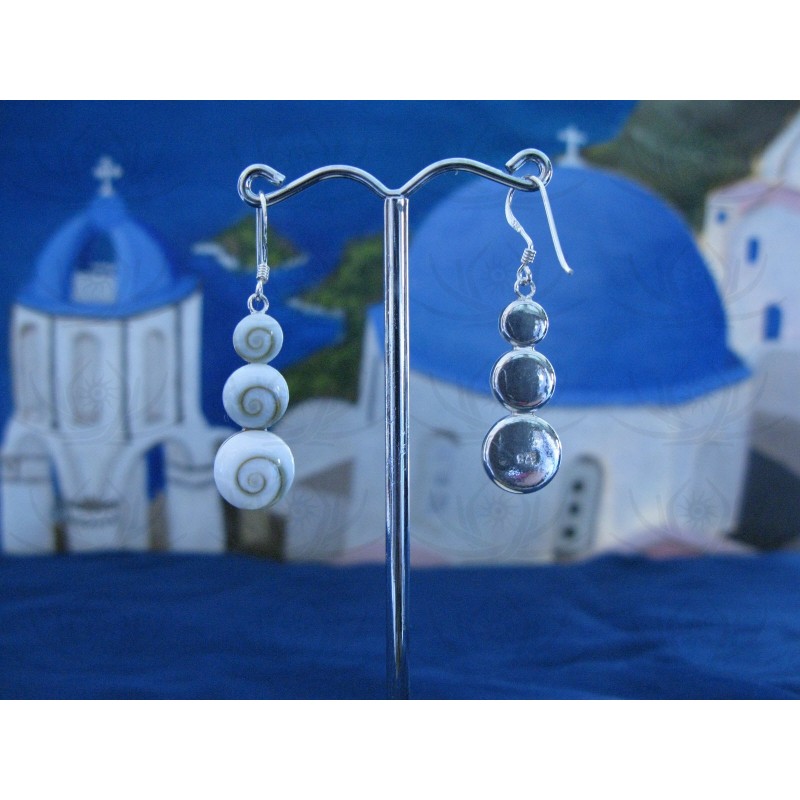 LE 0096 Earrings Shiva Eye Shell Silver