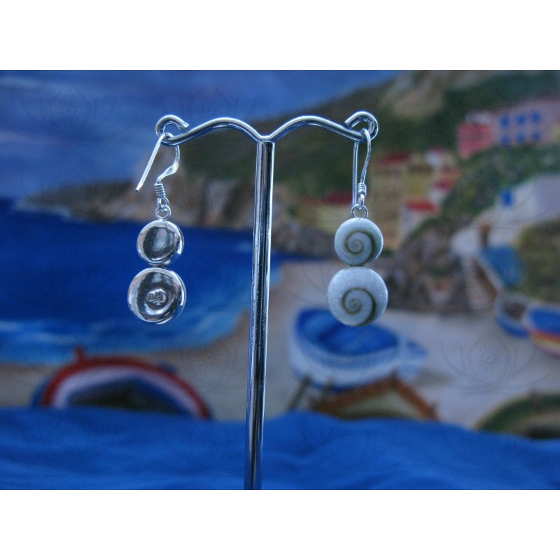 LE 0097 Earrings Shiva Eye Shell Silver