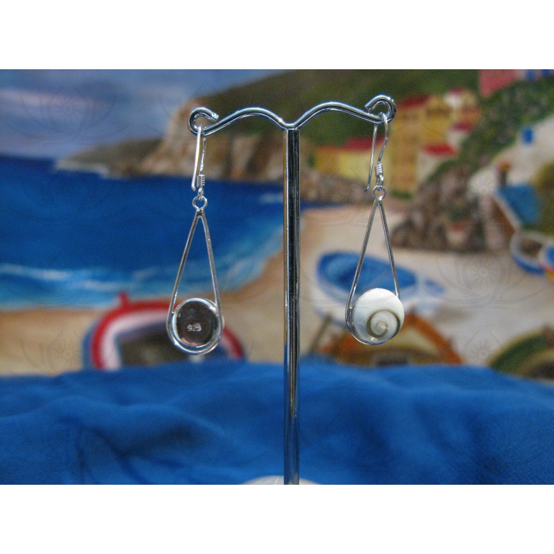 LE 0098 Earrings Shiva Eye Shell Silver