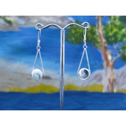 LE 0099 Earrings Shiva Eye Shell Silver