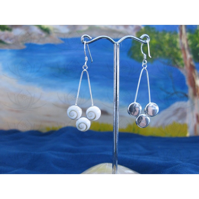 LE 0100 Earrings Shiva Eye Shell Silver