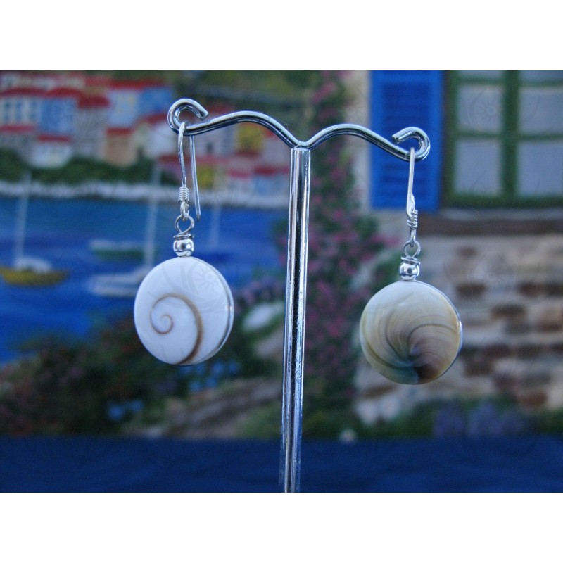 LE 0101 Earrings Shiva Eye Shell Silver