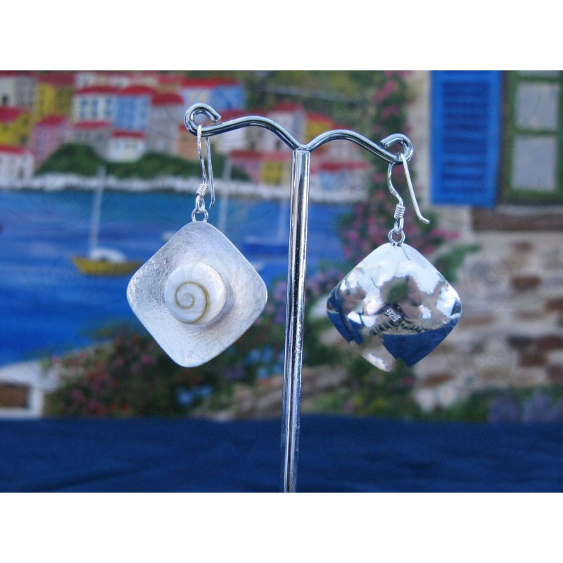 LE 0110ro Earrings Shiva Eye Shell Silver