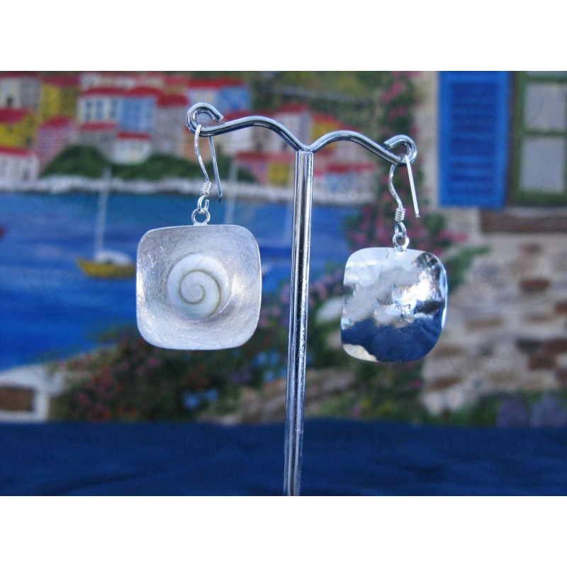 LE 0110sq Earrings Shiva Eye Shell Silver