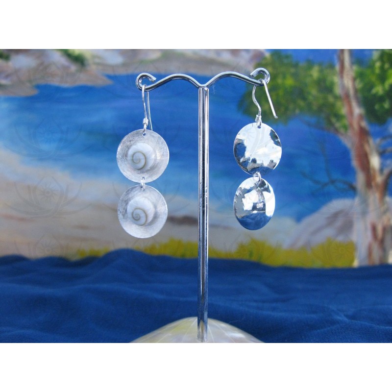 LE 0112 Earrings Shiva Eye Shell Silver