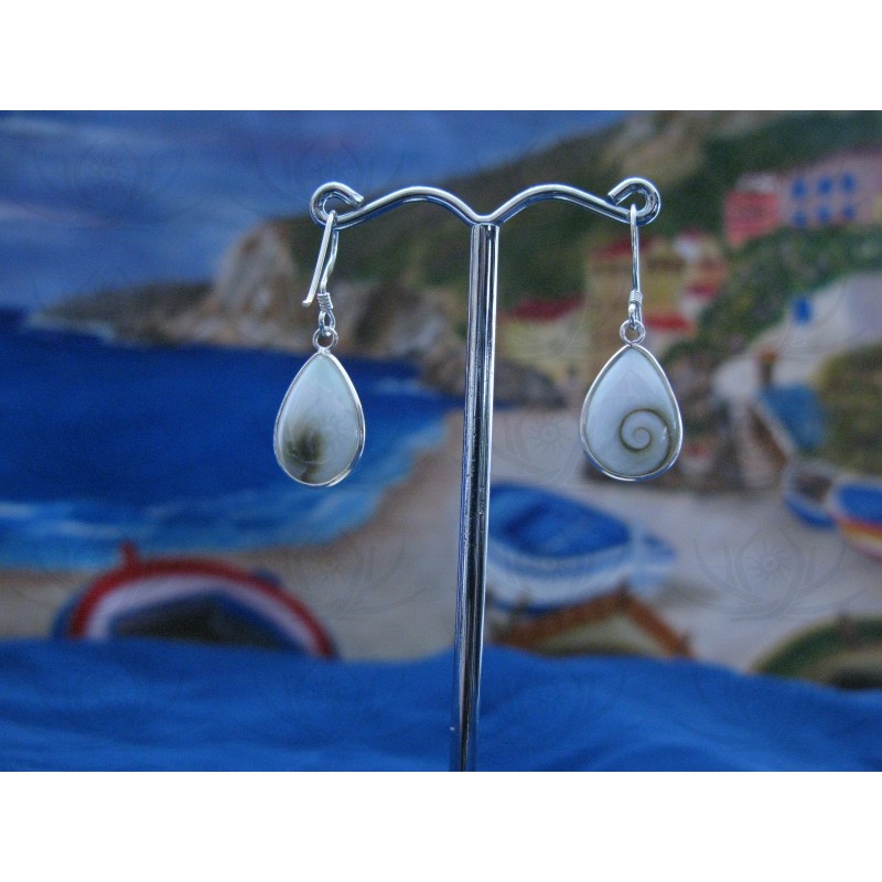 LE 0118 Earrings Shiva Eye Shell Silver