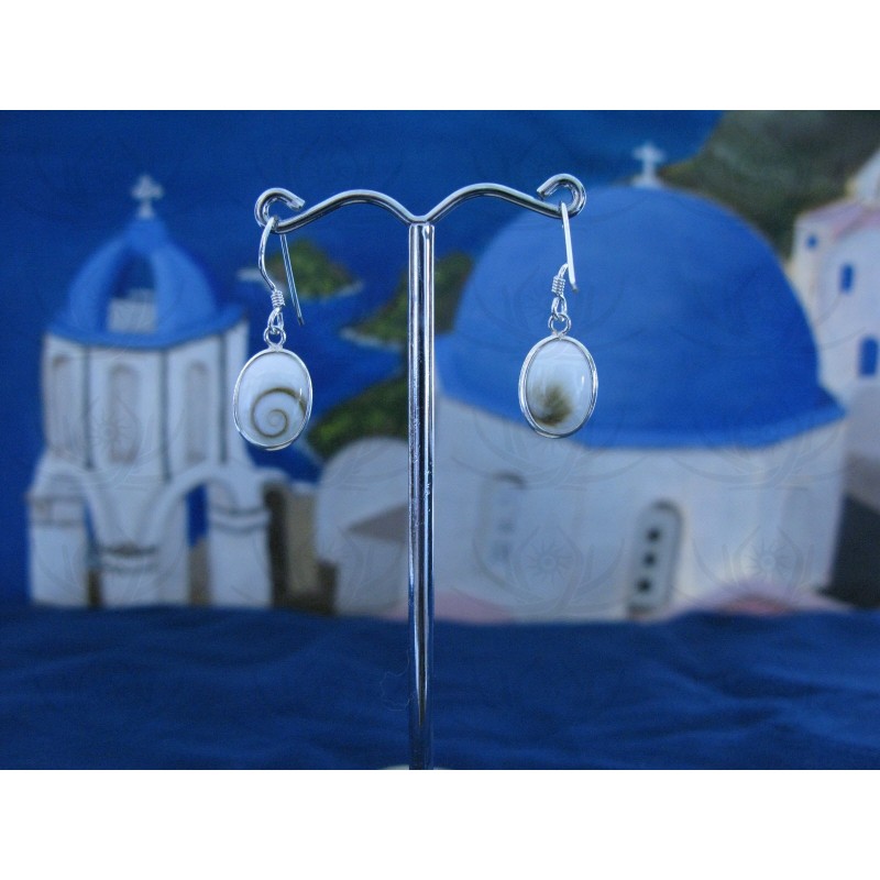 LE 0132 Earrings Shiva Eye Shell Silver