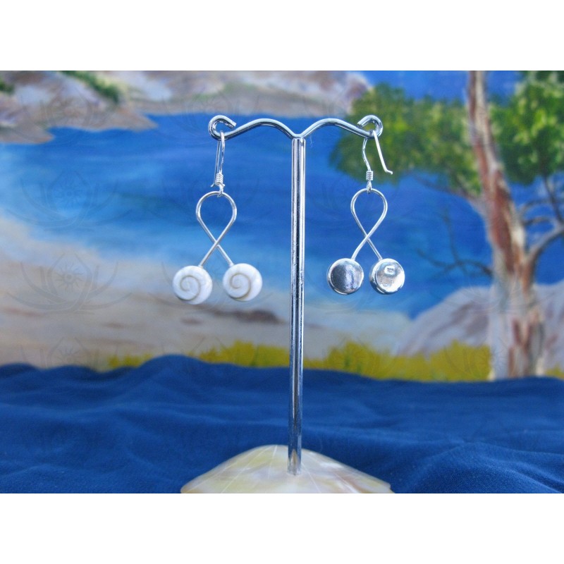 LE 0157 Earrings Shiva Eye Shell Silver