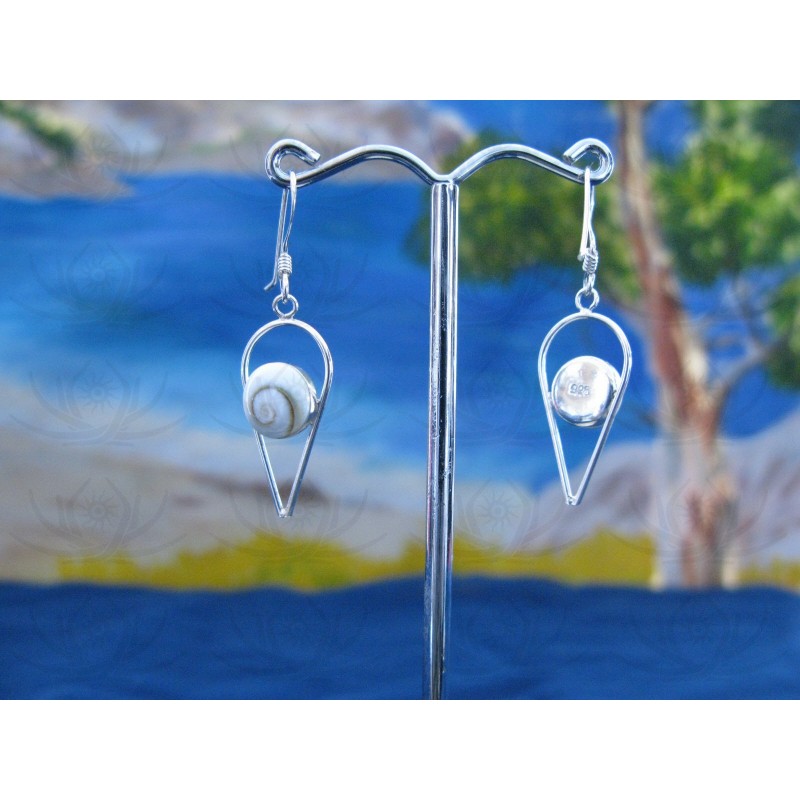 LE 0158 Earrings Shiva Eye Shell Silver