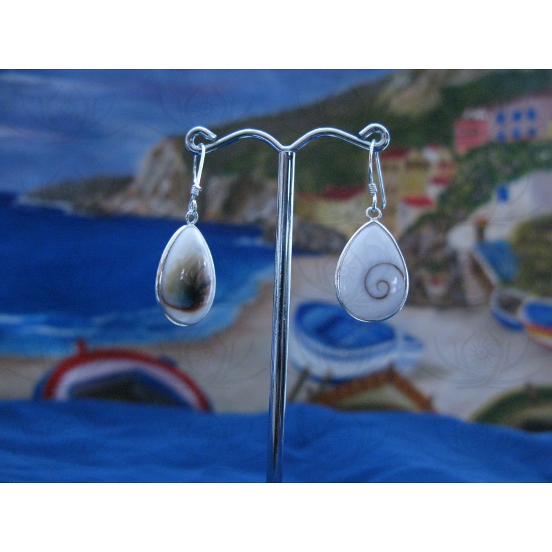 LE 0177 Earrings Shiva Eye Shell Silver