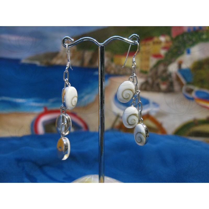 LE 0188 Earrings Shiva Eye Shell Silver