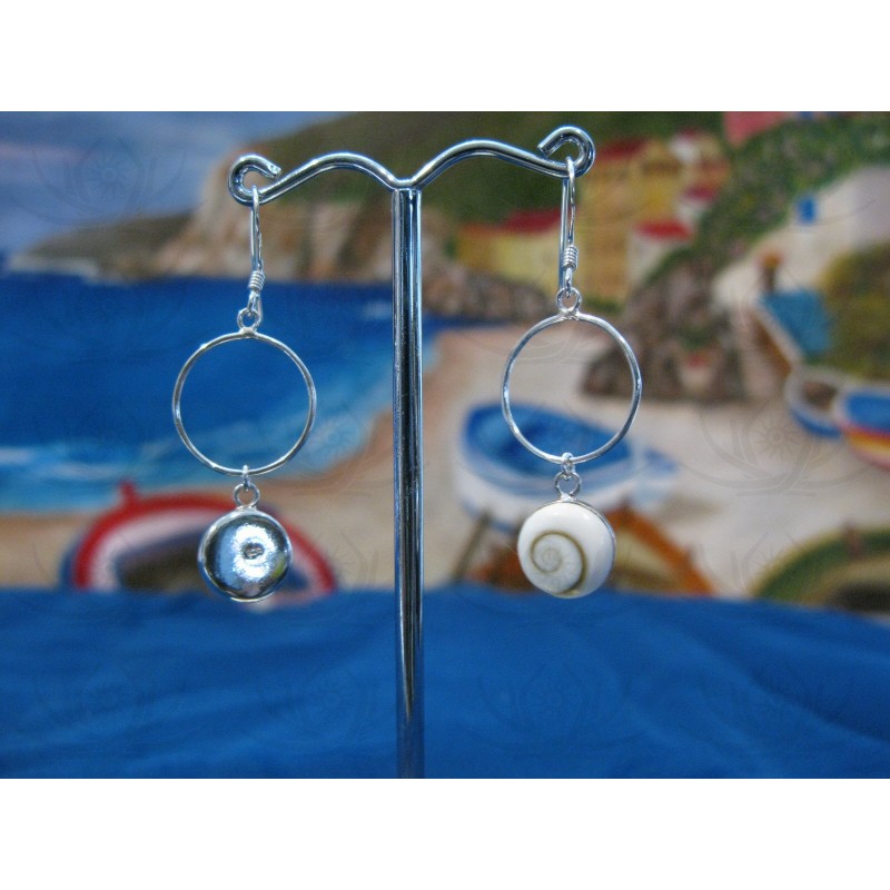 LE 0192 Earrings Shiva Eye Shell Silver