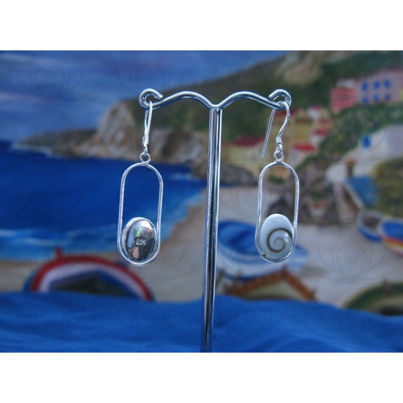 LE 0194 Earrings Shiva Eye Shell Silver
