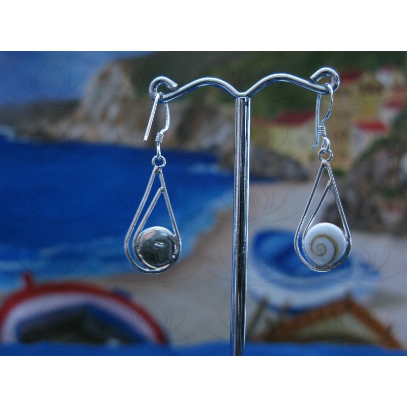 LE 0196 Earrings Shiva Eye Shell Silver