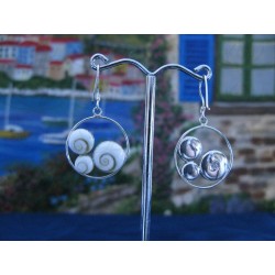 LE 0197 Earrings Shiva Eye Shell Silver