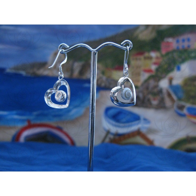 LE 0201 Earrings Shiva Eye Shell Silver