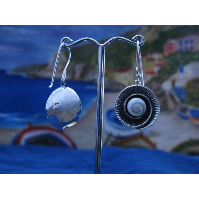 LE 0205 Earrings Shiva Eye Shell Silver