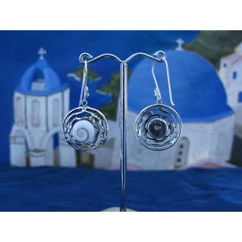 LE 0206 Earrings Shiva Eye Shell Silver