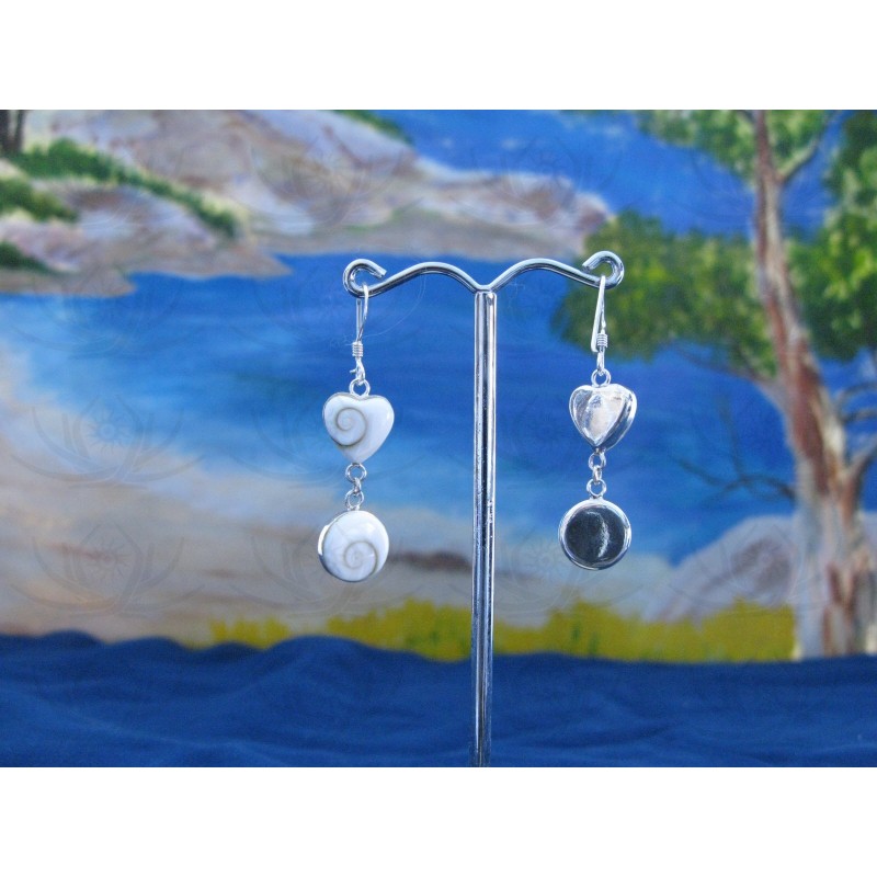 LE 0214 Earrings Shiva Eye Shell Silver