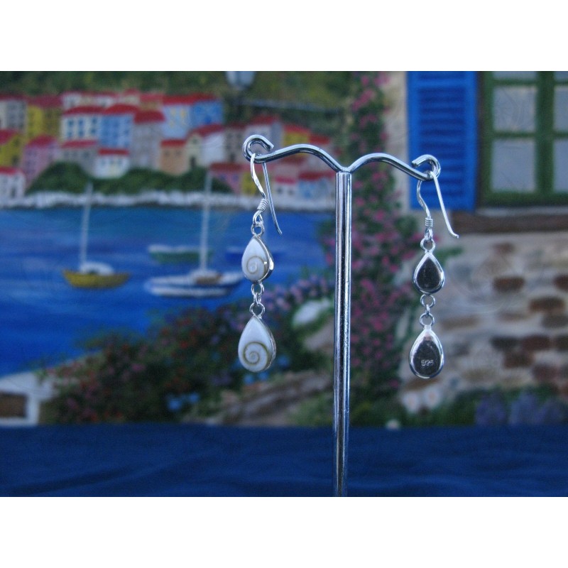 LE 0221 Earrings Shiva Eye Shell Silver