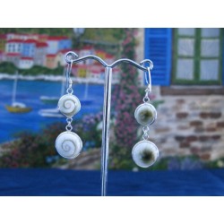 LE 0226 Earrings Shiva Eye Shell Silver