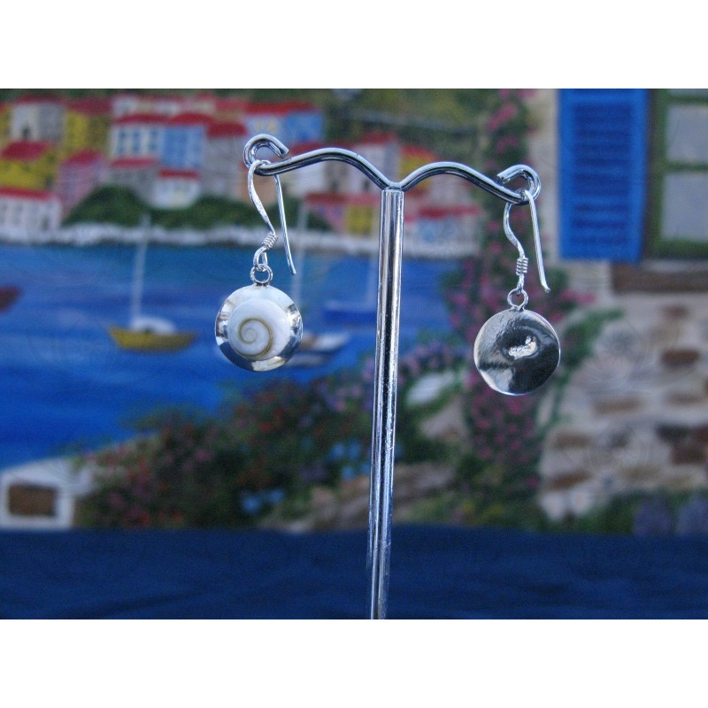 LE 0249 Earrings Shiva Eye Shell Silver