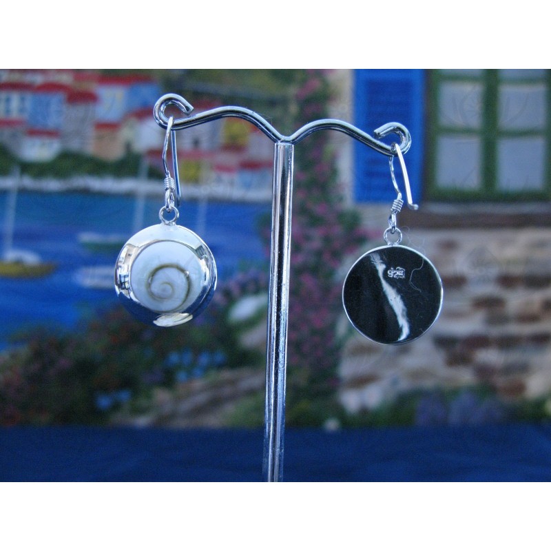 LE 0250 Earrings Shiva Eye Shell Silver
