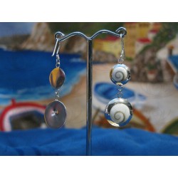 LE 0255 Earrings Shiva Eye Shell Silver