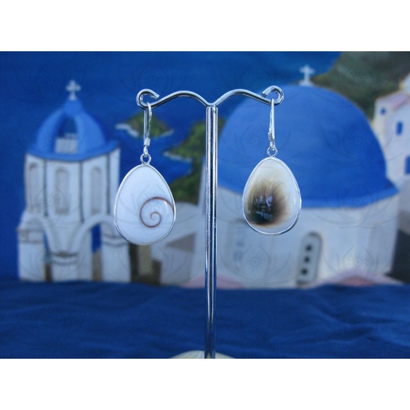 LE 0258 Earrings Shiva Eye Shell Silver