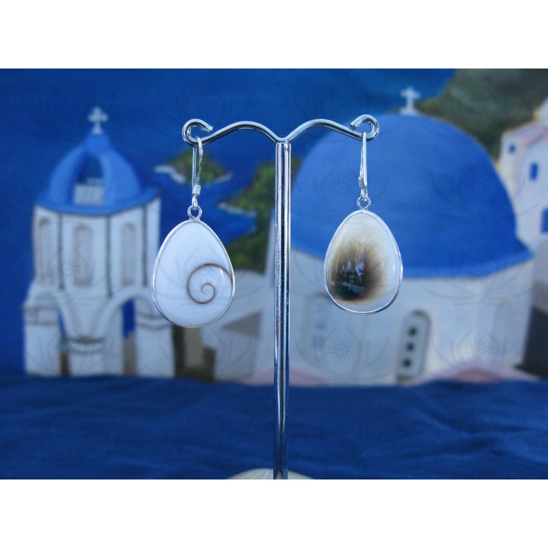 LE 0258 Earrings Shiva Eye Shell Silver