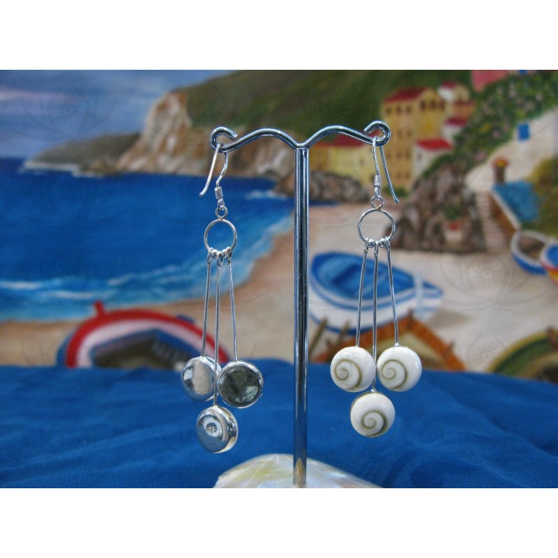 LE 0263 Earrings Shiva Eye Shell Silver