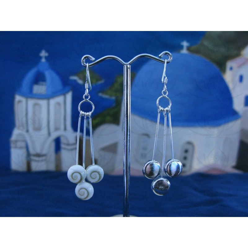 LE 0264 Earrings Shiva Eye Shell Silver