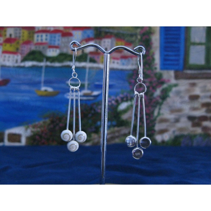 LE 0265 Earrings Shiva Eye Shell Silver