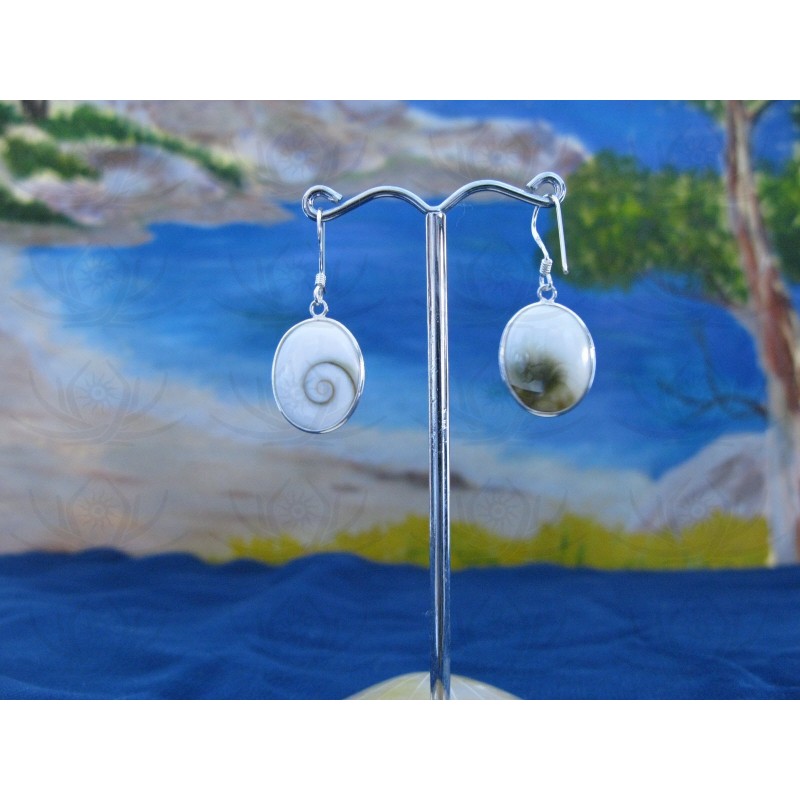 LE 0271 Earrings Shiva Eye Shell Silver