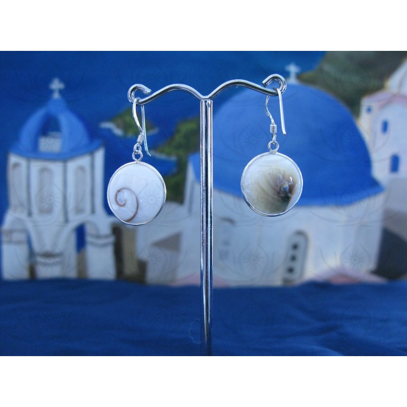 LE 0273 Earrings Shiva Eye Shell Silver