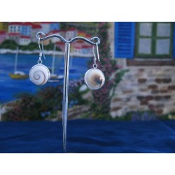 LE 0274 Earrings Shiva Eye Shell Silver