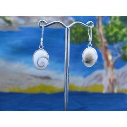 LE 0275 Earrings Shiva Eye Shell Silver